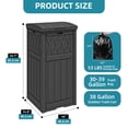 thumbnail image 2 of Uforic 32 Gallon Outdoor Trash Can, Waterproof Resin Garbage Bin with Lid & Drip Tray for Porch Backyard Patio, Black, 2 of 10