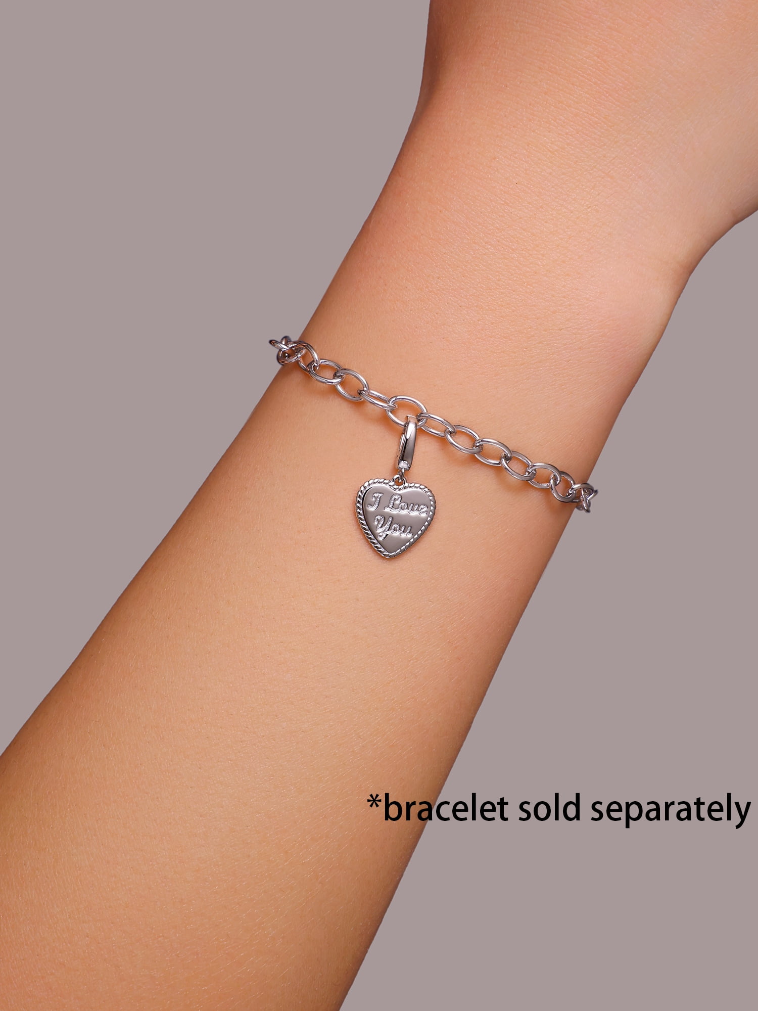 Brilliance Fine Jewelry I Love You Charm Heart in Sterling Silver