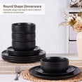 thumbnail image 4 of Onader 12 Piece Dinnerware Sets, Plates and Bowls Set for 4, Premium Stoneware Dishes Sets for Home Restaurant, Dishwasher & Microwave Safe - Matte Black, 4 of 9
