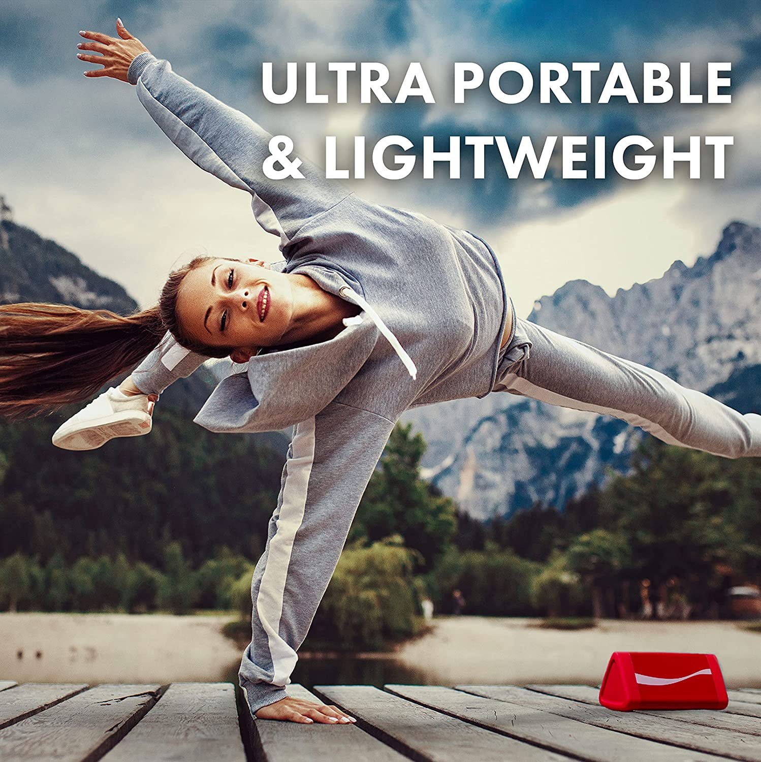Oontz Angle 3 Water-Resistant Wireless Bluetooth Speaker, Coca-Cola Red