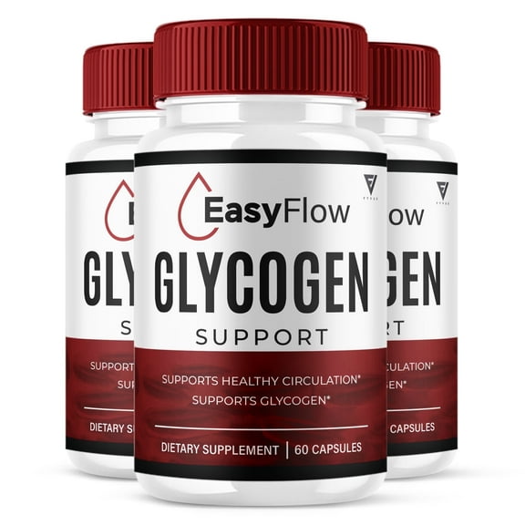 (3 Pack) Easy Flow Glycogen Support Capsules for Overall Daily Wellness, EasyFlow (180 Capsules)