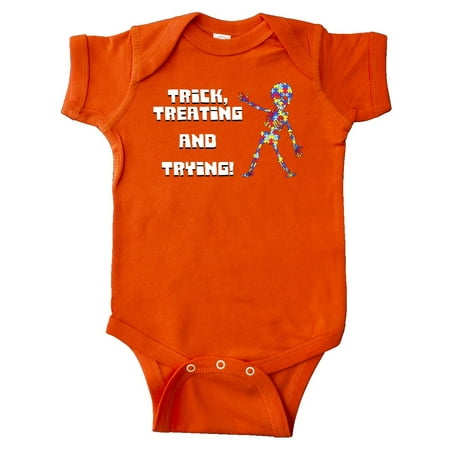 

Inktastic Trick Treating and Trying Autism Awareness with Zombie Gift Baby Boy or Baby Girl Bodysuit