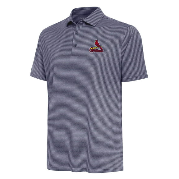 Men's Antigua Heather Navy St. Louis Cardinals Scheme Polo