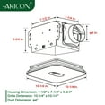 thumbnail image 4 of Akicon Bathroom Exhaust Fan with Light, Dimmable 3CCT LED Light with Night Light Bathroom Fans for Ceiling, 90 CFM, 1.5 Sones Ventilation Fan for Home, Square, White, 4 of 10