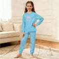 thumbnail image 4 of JAJAHO Girls Outfits Set 2 Piece Home Clothes Set Kids Bow Print Long Sleeve Crewneck Top Ankle-Tied Bottoms Ages 3-14 Years Comfy Outfit, 4 of 7