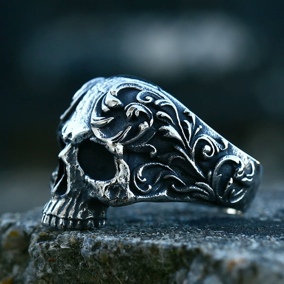 Skull Rings Stainless Steel Jewelry Edgy Chunky Death Ring for Men