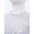 thumbnail image 4 of inlzdz Girls Metallic Shiny Hip Hop Jazz Dance Crop Top Performance Glitter T-Shirt Disco Party Dancewear White 120, 4 of 7