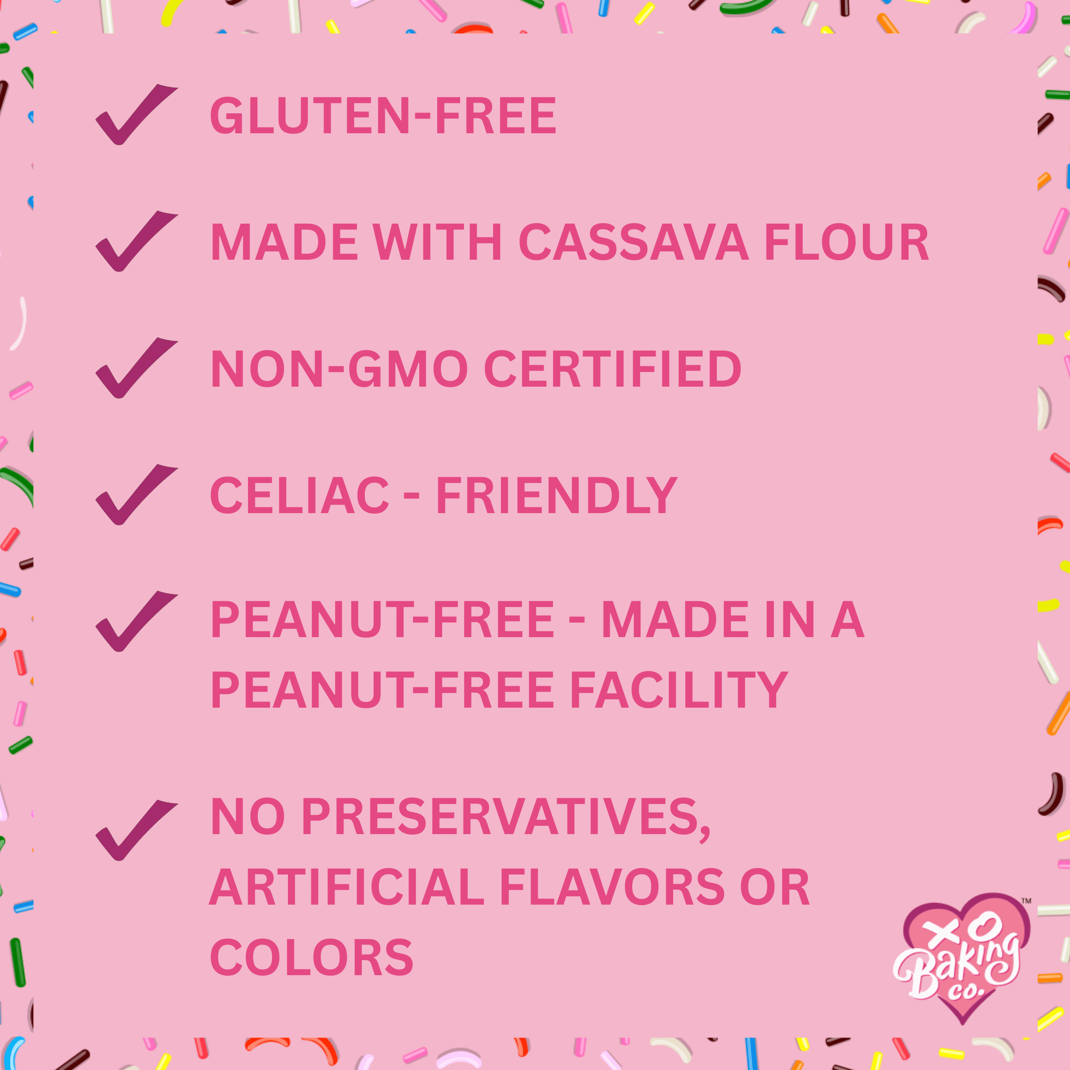 XO Baking Co. Gluten Free Small Batch Rainbow Candy Cookie Mix, Rainbow Candies Without Artificial Dyes, 8oz bag