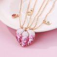 thumbnail image 4 of Collar de la amistad, collar de mejor amiga para 3 niñas, colgante magnético de corazón a juego, collares BFF para hermana, 4 of 5