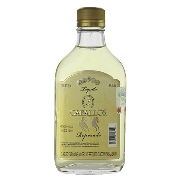 Paquete de 3 Tequila 3 Caballos Reposado 200 ml