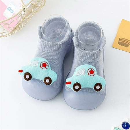 

LYCAQL Toddler Shoes Boys Girls Animal Cartoon Socks Shoes Toddler WarmThe Floor Socks Non Slip Prewalker Baby Sneaker Shoes (Blue 8 Toddler)