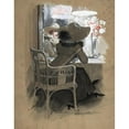 thumbnail image 2 of Will Houghton 15x18 Black Ornate Wood Framed Double Matted Museum Art Print Titled - Portrait of a Woman Seated at a Table (1896), 2 of 5