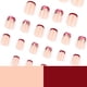 thumbnail image 5 of Uñas postizas a presión, regalos para mujeres, manicura francesa roja de Año Nuevo, uña pequeña con flor fresca, parche para uñas, 5 of 5