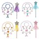 thumbnail image 2 of Juego de joyas de sirena para niñas pequeñas, collar elástico de princesa sirena, pulsera, aretes, anillo, joyería para niños pequeños de 2 años, 2 of 5