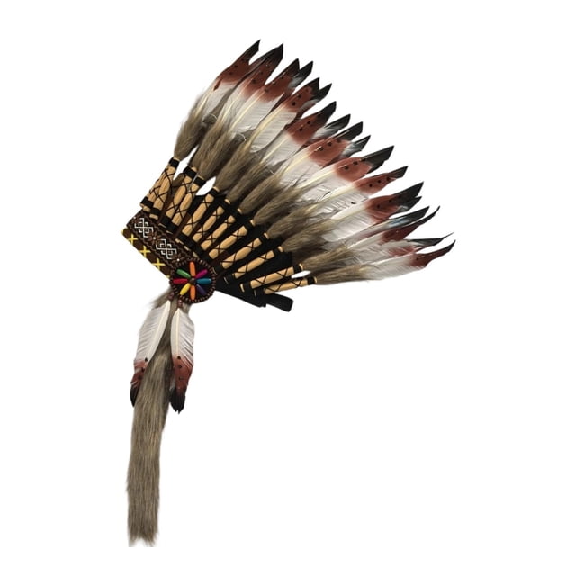 Tocado Indio Plumas Diadema Pelo Accesorio Fiesta con Plumas Artificiales y Tela Adecuado para Adultos en Representaciones Teatrales Actuaciones de Danza Disfraces y Decoración de Carnaval