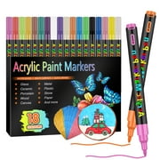 Gunsamg Art Acrylic Paint Markers ,12 Colors, for Rock, Glass, Wood, Canvas, Stone, Great Gift Idea for Kids, Friend, Adlut