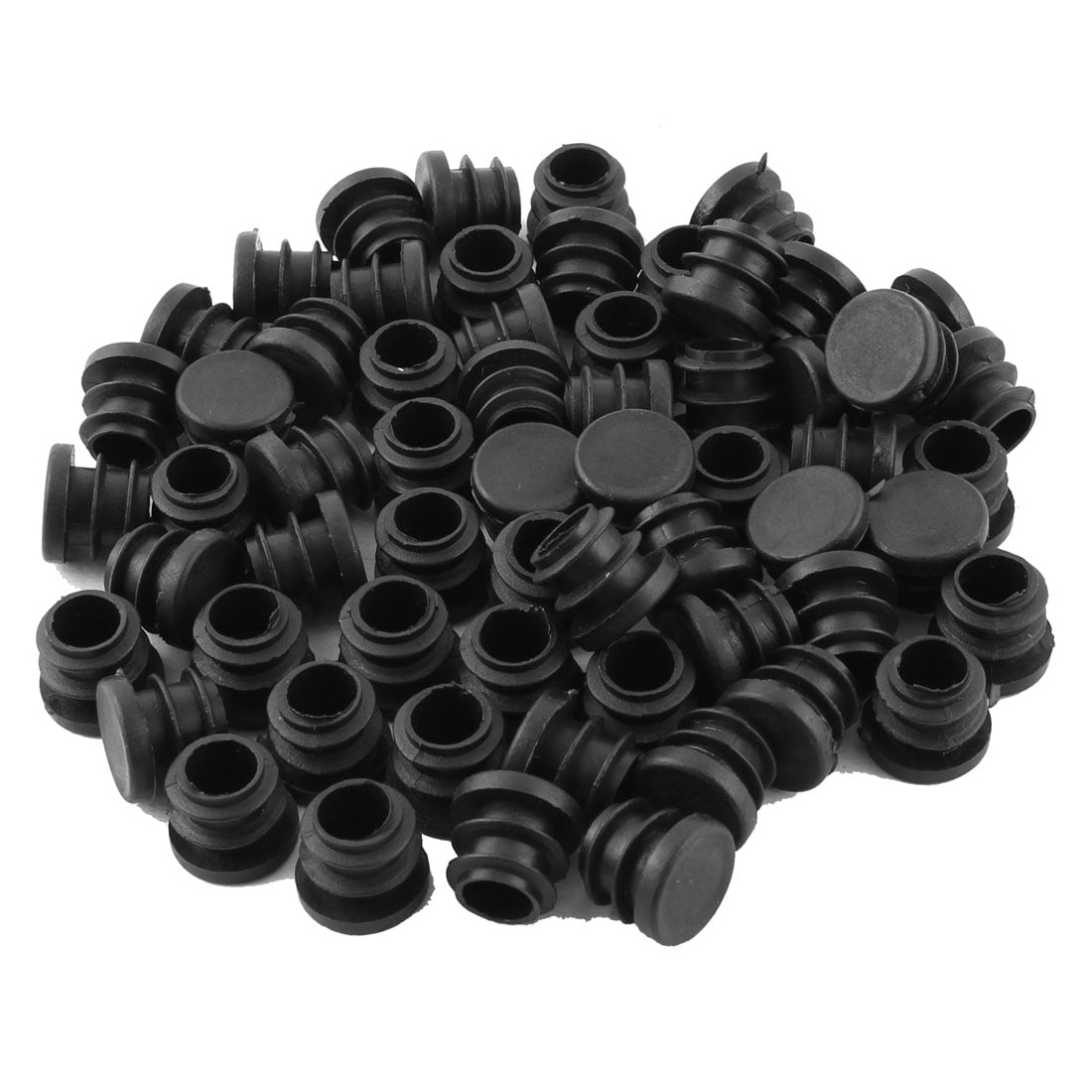 Unique Bargains 60 Pcs Antislip Plastic Round 15mm Chair Foot Cover Table Furniture Leg Protector Black