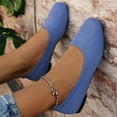 thumbnail image 5 of Mostsola Flats for Women Slip on Square Toe Ballet Flats Shoes Casual Knit Mesh Dress Shoes, 5 of 9