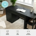 thumbnail image 4 of Martha Stewart Home Office Modular Single-Drawer Desk with 2 Tier Shelf and 3 Drawer File Cabinet in Black with Oil Rubbed Bronze Hardware, 4 of 11