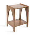 thumbnail image 4 of Kate and Laurel Aarstad Modern Rectangle Mango Wood Side Table, 16 x 14 x 22, Walnut Brown, Mid-Century Arched Two-Tier End Table for Use as a Bedroom Nightstand or Living Room Plant Stand, 4 of 9