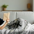 thumbnail image 3 of Korean Soft Flannel Fleece Throw Blanket, Traditional View of Landscape with Calligraphy, Cozy Plush for Indoor and Outdoor Use, 50" x 60", Dark Grey White, by Ambesonne, 3 of 5