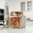 thumbnail image 6 of Ribbed Glass Jar with Wooden Lid 17oz, Airtight Fluted Storage Canisters for Food, Tea, Coffee, Candy/Spice | Organization Canisters for Home & Kitchen, 6 of 6