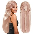 thumbnail image 1 of Gorro BONNET QUEEN de seda extra largo color champán, 1 of 6