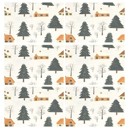 

Winter Landscape 6-Piece 12x18in Durable Place Mats Heat-Proof and Non-Slip
