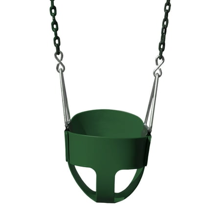 Gorilla Playsets Green Full Bucket Toddler Swing with Green Chains