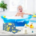 thumbnail image 6 of 5 PCS Rubber Duck and Bubbles Baby Muslin Washcloths, Blue Soft Absorbent Face Towel Burp Cloths Cotton Bath Wipes Infant Wash Cloth for Newborn Boys Girls, 6 of 7