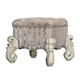 thumbnail image 3 of 22" X 22" X 19" Ivory Fabric Vanity Stool, 3 of 3