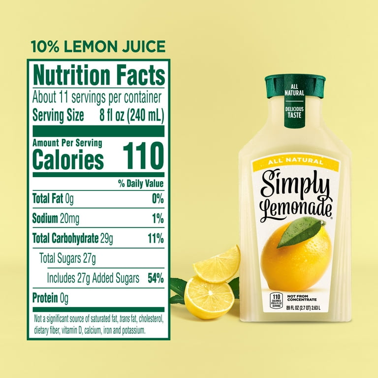 Simply Lemonade, Fresh Taste Non-GMO Fruit Juice Beverage, 89 fl