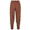 thumbnail image 5 of Mens Medieval Ankle Pants Renaissance Viking Pirate Lace Up Tapered Halloween Trousers, 5 of 7