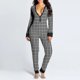 thumbnail image 1 of Women Christmas Onesies With Butt Flap For Adults Sexy Plaid Sleepwear Romper Women's Open Butt Pajamas Xmas Pyjama Long Nightie, 1 of 4
