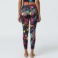 thumbnail image 4 of SCSAlgin Women's 80s Leggings Neon Artistic Splash Printed Buttery Soft Stretchy Pants, 4 of 5