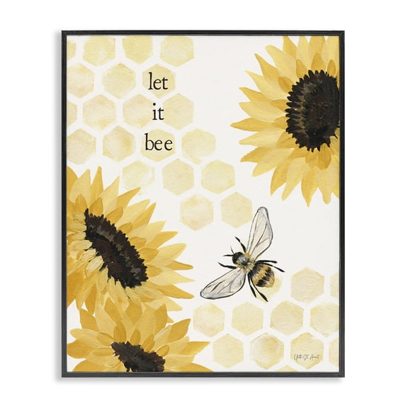 Stupell Industries Rustic Lodge Let It Bee Honeycomb Black Framed Giclee Art, 11 x 14, by Julia Purinton