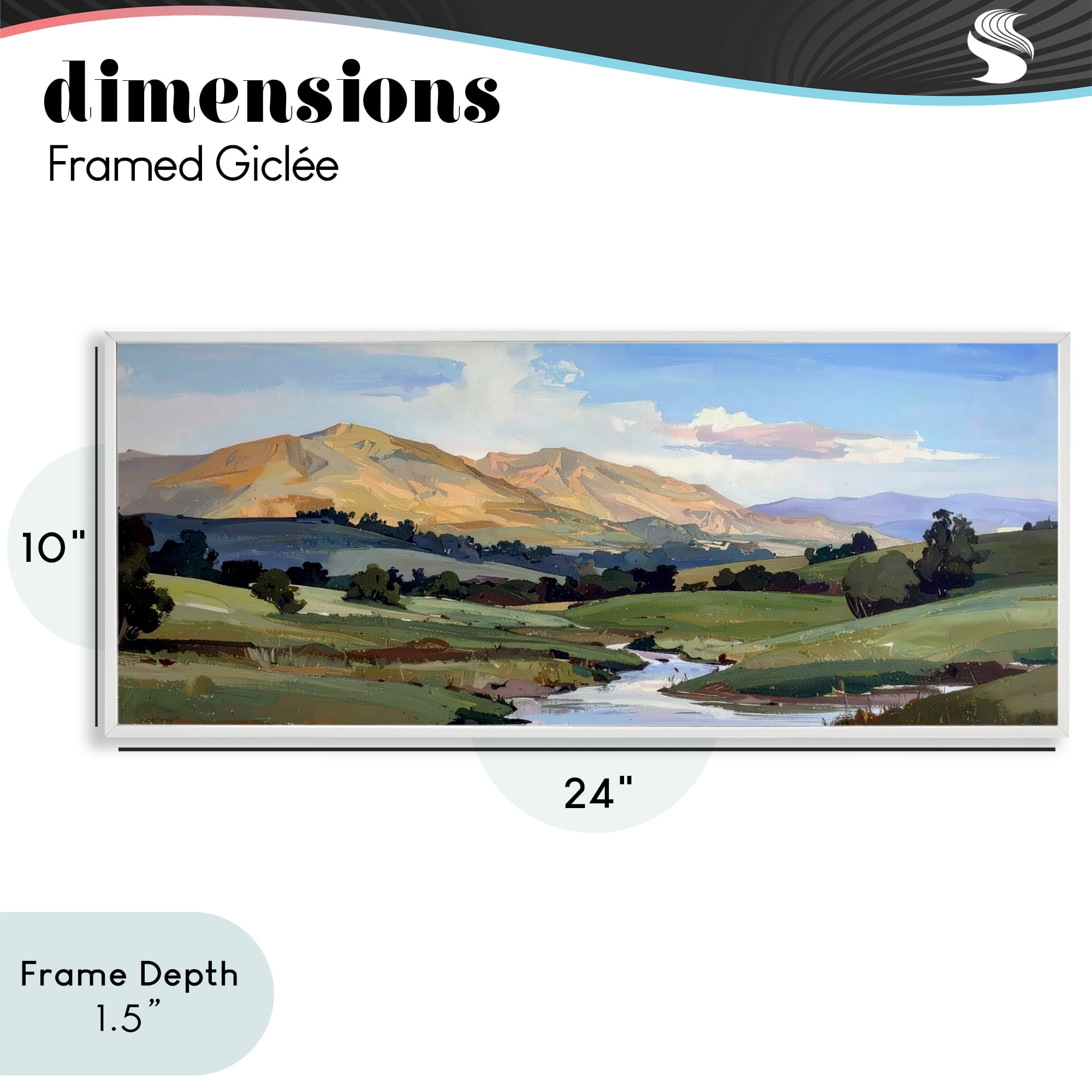 Stupell Industries Winding River Across Valley White Framed Giclee Art, design by Alonza Saunders