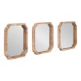 thumbnail image 5 of Kate and Laurel Marston Modern Wooden Square Wall Mirror Set, Set of 3, 12 x 12, Rustic Brown, Decorative Three-Piece Mirror Set for Use as Bathroom Mirror Decor or Gallery Wall Mirrors, 5 of 9