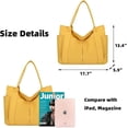 thumbnail image 7 of MMYGU Canvas Shoulder Bag for Women Reusable Grocery Shopping Bag Extra Large Cotton Beach Tote Bag Lightweight Work Handbag, 7 of 7