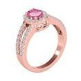 thumbnail image 2 of Rings for Women 1.68 Carat Diamond and Oval Shaped Pink Prong 10K Rose Gold, 2 of 5