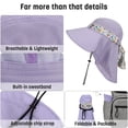 thumbnail image 2 of Sun Hat for Women Neck Flap Wide Brim UV Protection UPF 50+ Foldable Fishing Cap with 2 Replaceable Ribbon by Solaris, 2 of 6