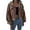 Light Brown, variant on Women's Solid Color Lapel Short Jacket, Fashion Casual Outerwear for Fall Season and Daily Casual Wear,Black,L