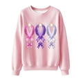 thumbnail image 5 of VKOYWKM Pink Breast Cancer Awareness T-Shirt Women Oversized Long Sleeve Textured Shirts Pink Ribbon Graphic Tee Cancer Survivor Crew Neck Pullover Sweatshirt Fall Tops, 5 of 7