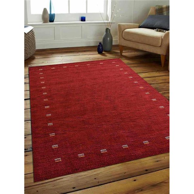Get My Rugs L00104L0026A11 6 x 9 ft. Hand Knotted Loom Wool Area Rug, Contemporary - Red