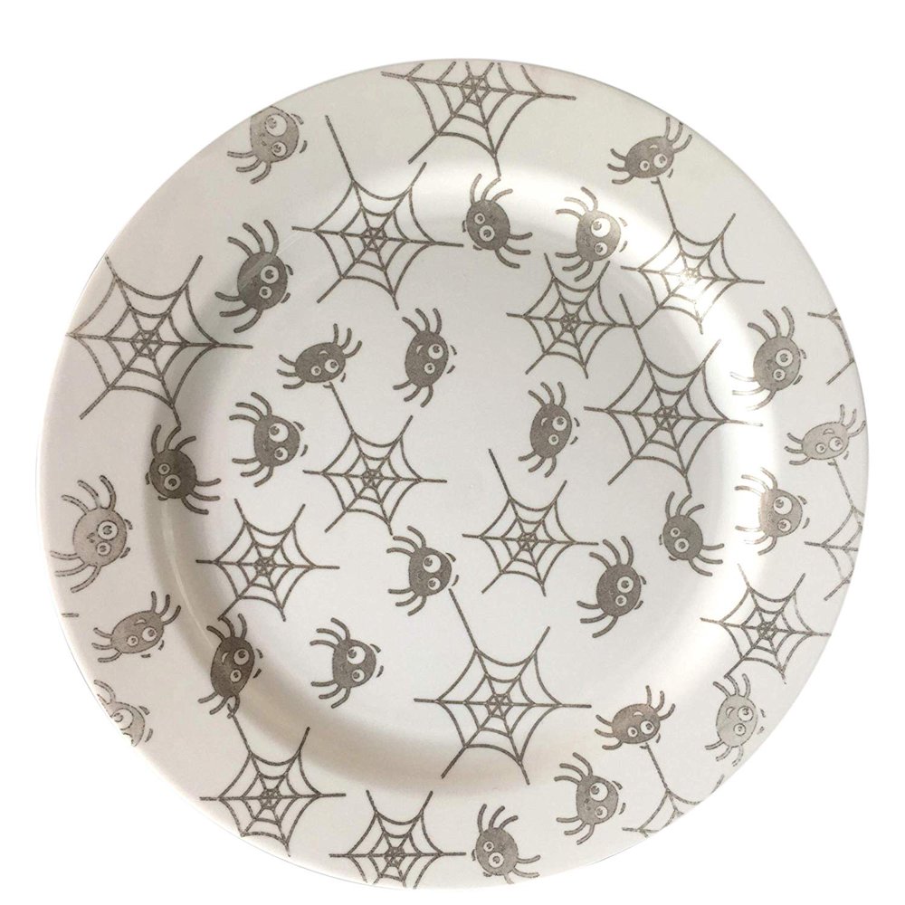 Party Joy 50Piece Plastic Dinnerware Set Halloween Plates Fun Spider s Collection (50