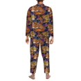 thumbnail image 5 of Mens Pajamas Set - Tribal Fox Butterfly Comfy Long Sleeve Button Up Pajama Sets for Men 2 Piece, Soft Sleepwear Nightwear Pjs Lounge Sets for Men with Pockets, 5 of 5