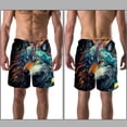 thumbnail image 3 of luoweisi Men's Beach Shorts Quick Dry Swim Trunks with Mesh Lining Wolf XL, 3 of 5