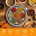 thumbnail image 4 of CNKOO  Masala Dabba Spice Box Stainless Steel Spice Containers Masala Dabba with 7 Compartments Indian Spice Box with Transparent Lid Indian Masala Dabba with Spoon 9.8×3.7inch Kitchen S, 4 of 6