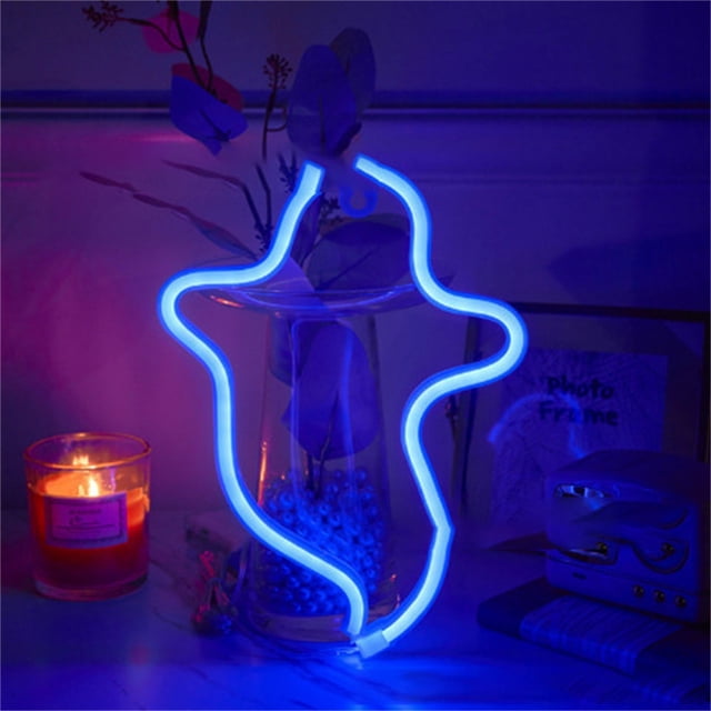 AKEGAMN Shaped Halloween Decoration LED Sign Light Battery Or USB Powered Indoor Night Table Lamp For Home Decoration (Batteries Not Included) What this LED lights sign can offer you is that it can