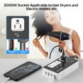 thumbnail image 4 of Key Power 2000W Step Down 220V to 110V Voltage Converter for US to Europe, International Universal Travel Adapter with 3 AC Outlets and 4 USB (1 USB C) for Hair Dryer/ Straightener/ Curling Iron, 4 of 8